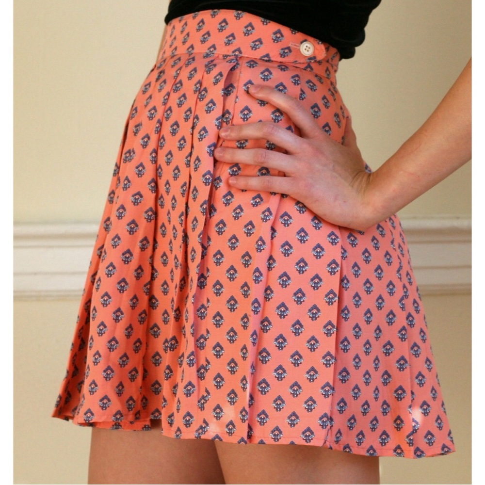 Vintage Baroque Pattern Pleated Skirt | Mark Henri Retro Fleur Maximalist Mini